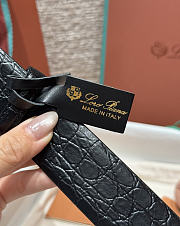 Okify Loro Piana Balloon Black Men Belt 3.5cm 26591 - 2