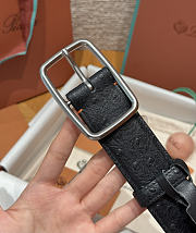 Okify Loro Piana Balloon Black Men Belt 3.5cm 26592 - 5