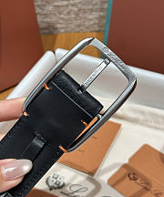 Okify Loro Piana Balloon Black Men Belt 3.5cm 26592 - 3
