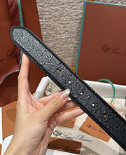 Okify Loro Piana Balloon Black Men Belt 3.5cm 26592 - 2