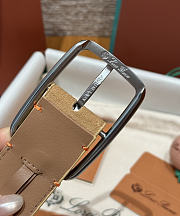 Okify Loro Piana Balloon Brown Suede Men Belt 3.5cm  - 5