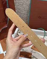 Okify Loro Piana Balloon Brown Suede Men Belt 3.5cm  - 6