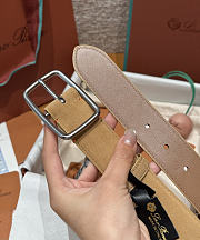 Okify Loro Piana Balloon Brown Suede Men Belt 3.5cm  - 4