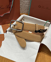 Okify Loro Piana Balloon Brown Suede Men Belt 3.5cm  - 3