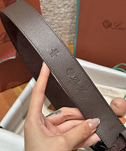 Okify Loro Piana Balloon Dark Brown Suede Men Belt 3.5cm  - 5