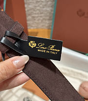 Okify Loro Piana Balloon Dark Brown Suede Men Belt 3.5cm  - 3