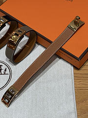 Okify Hermes Collier de Chien Barenia Brown Bracelet  - 6