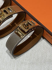 Okify Hermes Collier de Chien Barenia Gray Bracelet  - 1