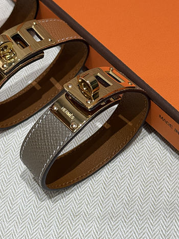 Okify Hermes Collier de Chien Barenia Gray Bracelet 