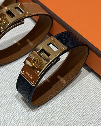 Okify Hermes Collier de Chien Barenia Black Bracelet 