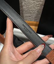 Okify YSL Dark Brown Suede Belt With Gold Hardware 2cm - 2