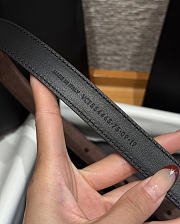 Okify YSL Chocolate Brown Suede Belt With Silver Hardware 2cm - 4