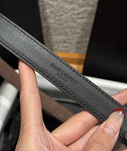 Okify YSL Chocolate Brown Suede Belt With Silver Hardware 2cm - 2