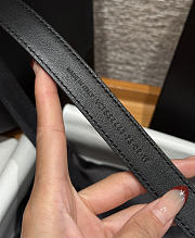 Okify YSL Black Suede Belt With Silver Hardware 2cm - 3