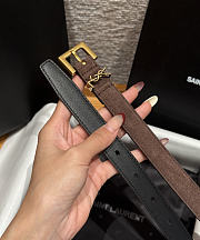 Okify YSL Chocolate Brown Suede Belt With Gold Hardware 2cm - 3