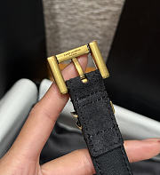 Okify YSL Black Suede Belt With Gold Hardware 2cm - 6