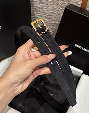 Okify YSL Black Suede Belt With Gold Hardware 2cm - 4