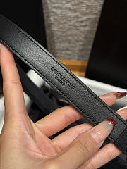 Okify YSL Black Suede Belt With Gold Hardware 2cm - 2