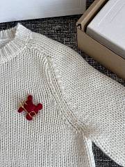 Okify Celine White Sweater With Red Logo  - 3