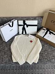 Okify Celine White Sweater With Red Logo  - 1