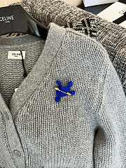 Okify Celine White Sweater With Blue Logo  - 6