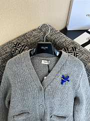 Okify Celine White Sweater With Blue Logo  - 5