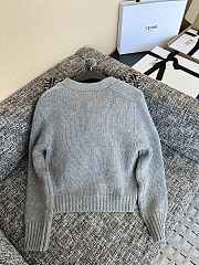 Okify Celine White Sweater With Blue Logo  - 4