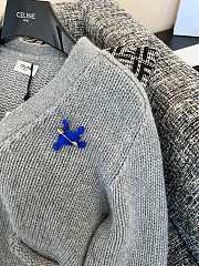 Okify Celine White Sweater With Blue Logo  - 2