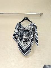 Okify Dior Dark Blue Silk Cover-Up Top - 2