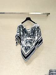 Okify Dior Dark Blue Silk Cover-Up Top - 4