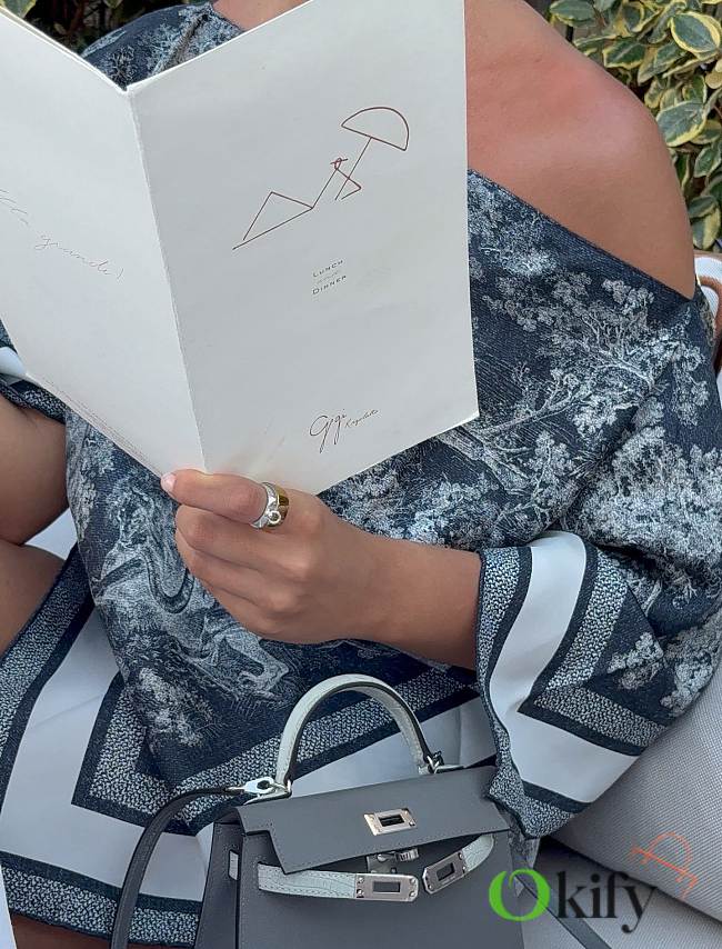 Okify Dior Dark Blue Silk Cover-Up Top - 1