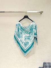 Okify Dior Blue Silk Cover-Up Top - 6