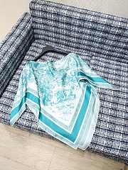 Okify Dior Blue Silk Cover-Up Top - 5