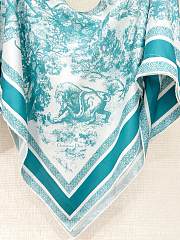 Okify Dior Blue Silk Cover-Up Top - 4