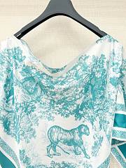 Okify Dior Blue Silk Cover-Up Top - 3