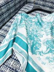 Okify Dior Blue Silk Cover-Up Top - 2