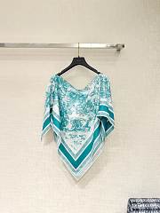 Okify Dior Blue Silk Cover-Up Top - 1