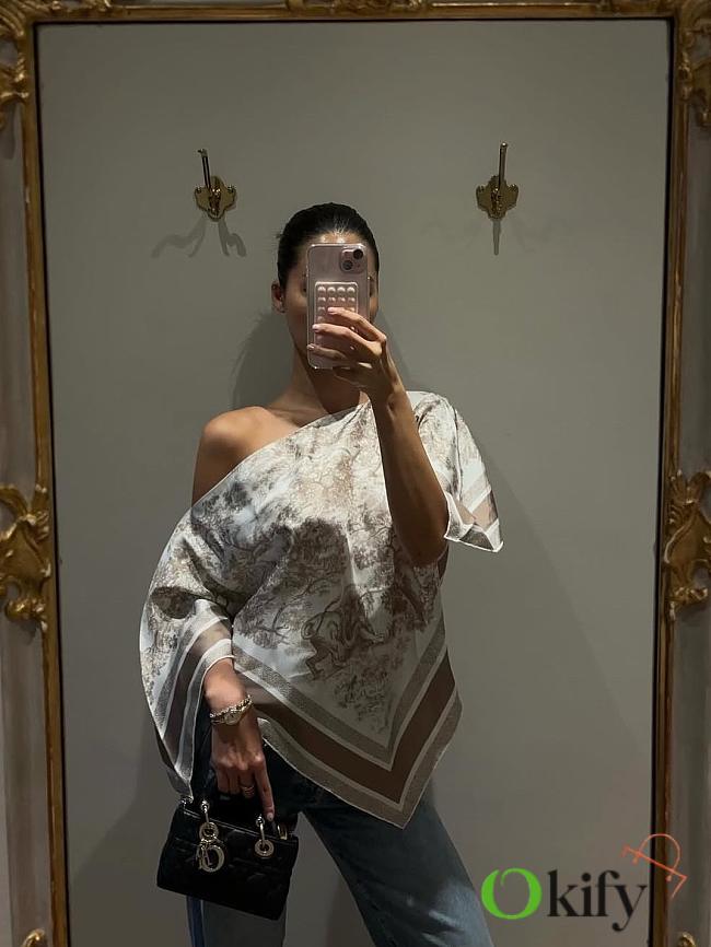 Okify Dior Brown Silk Cover-Up Top - 1