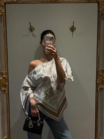 Okify Dior Brown Silk Cover-Up Top