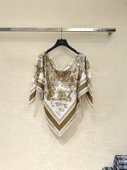 Okify Dior Brown Silk Cover-Up Top - 4