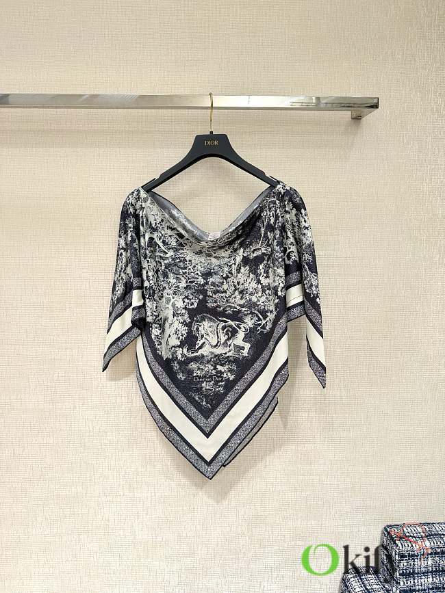 Okify Dior Black Silk Cover-Up Top - 1