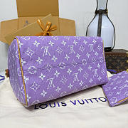 Okify Louis Vuitton Speedy Bag In Purple Ostrich M21122 32x18x22.5cm - 3