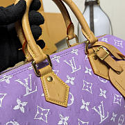 Okify Louis Vuitton Speedy Bag In Purple Ostrich M21122 32x18x22.5cm - 2