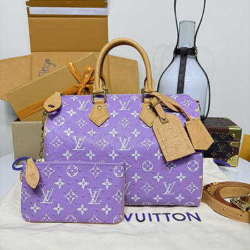 Okify Louis Vuitton Speedy Bag In Purple Ostrich M21122 32x18x22.5cm