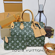 Okify Louis Vuitton Speedy Bag In Green Ostrich M21122 32x18x22.5cm - 1