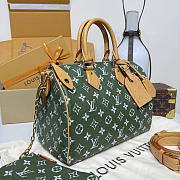 Okify Louis Vuitton Speedy Bag In Green Ostrich M21122 32x18x22.5cm - 3