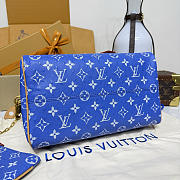 Okify Louis Vuitton Speedy Bag In Dark Blue Ostrich M21122 32x18x22.5cm - 5