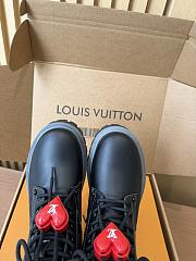 Okify Louis Vuitton Black Ankle Boots With Heart Charm 1 - 3