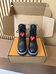 Okify Louis Vuitton Black Ankle Boots With Heart Charm 1 - 1