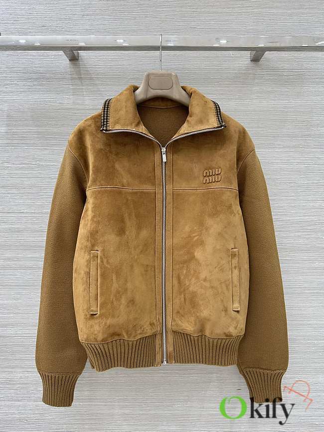 Okify MiuMiu Brown Suede Jacket - 1